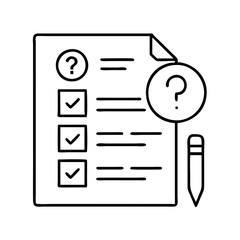 questionnaire icon, questionnaire line art - simple line art of questionnaire, perfect for questionnaire logos and icons