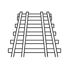railway tracks icon, railway tracks line art - simple line art of railway tracks, perfect for railway tracks logos and icons