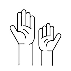 raised hand icon, raised hand line art - simple line art of raised hand, perfect for raised hand logos and icons
