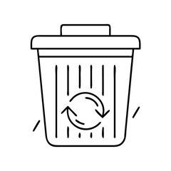 recycle bin icon, recycle bin line art - simple line art of recycle bin, perfect for recycle bin logos and icons