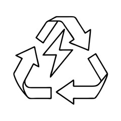 recycling energy icon, recycling energy line art - simple line art of recycling energy, perfect for recycling energy logos and icons