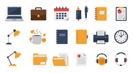 school icons set