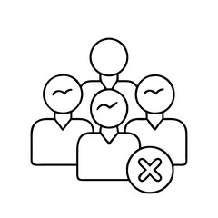 remove participant icon, remove participant line art - simple line art of remove participant, perfect for remove participant logos and icons
