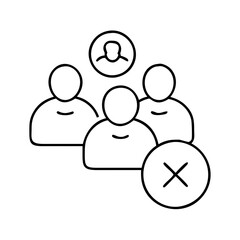 remove participant icon, remove participant line art - simple line art of remove participant, perfect for remove participant logos and icons