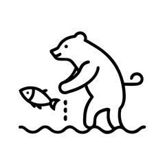 Obraz premium Bear catching fish in a stream 