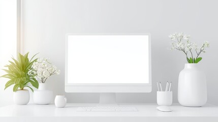 Clean Modern Workspace With Computer