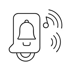 ringtone icon, ringtone line art - simple line art of ringtone, perfect for ringtone logos and icons