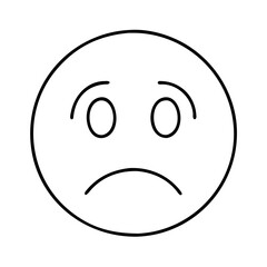 sad face icon, sad face line art - simple line art of sad face, perfect for sad face logos and icons