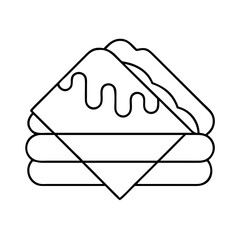 sandwich icon, sandwich line art - simple line art of sandwich, perfect for sandwich logos and icons
