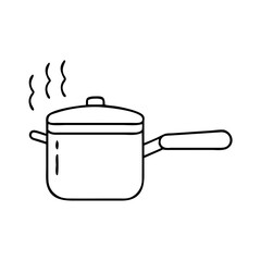 saucepan icon, saucepan line art - simple line art of saucepan, perfect for saucepan logos and icons