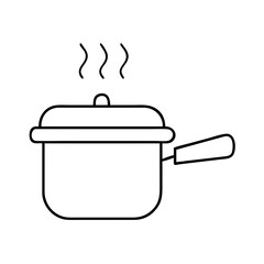 saucepan icon, saucepan line art - simple line art of saucepan, perfect for saucepan logos and icons
