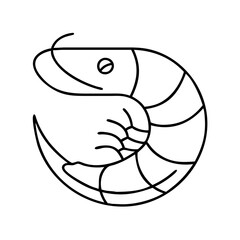 shrimp icon, shrimp line art - simple line art of shrimp, perfect for shrimp logos and icons