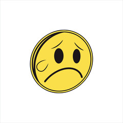 Classic Yellow Sad Face Icon