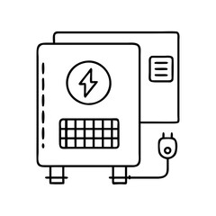 solar inverter icon, solar inverter line art - simple line art of solar inverter, perfect for solar inverter logos and icons