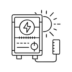 solar inverter icon, solar inverter line art - simple line art of solar inverter, perfect for solar inverter logos and icons