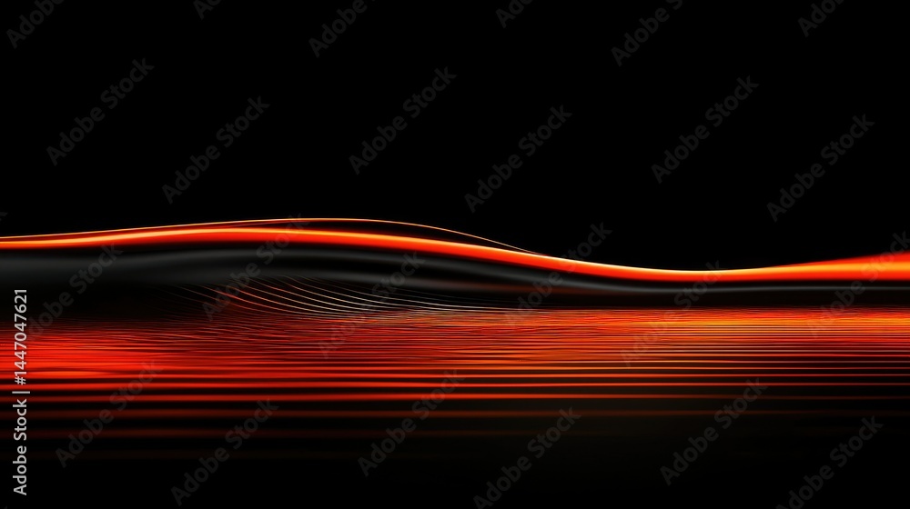 Poster abstract lines and colors create an artistic digital composition on black