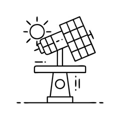solar tracker icon, solar tracker line art - simple line art of solar tracker, perfect for solar tracker logos and icons