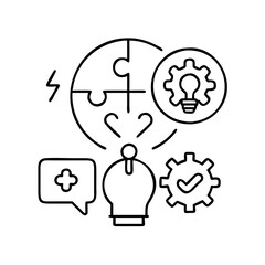 solutions icon, solutions line art - simple line art of solutions, perfect for solutions logos and icons