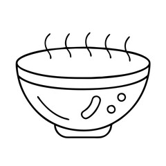 soup bowl icon, soup bowl line art - simple line art of soup bowl, perfect for soup bowl logos and icons