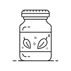 spice jar icon, spice jar line art - simple line art of spice jar, perfect for spice jar logos and icons