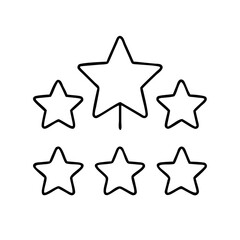 star rating icon, star rating line art - simple line art of star rating, perfect for star rating logos and icons
