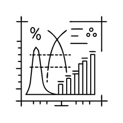 statistical distribution icon, statistical distribution line art - simple line art of statistical distribution, perfect for statistical distribution logos and icons