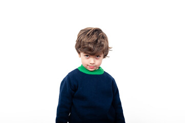 Child with playful expression in simple setting
