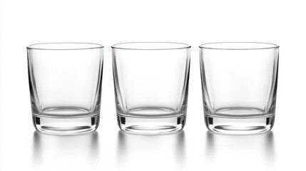 Glass tumblers isolated on white background