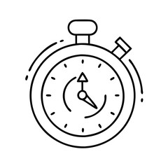 stopwatch icon, stopwatch line art - simple line art of stopwatch, perfect for stopwatch logos and icons