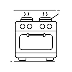 stove icon, stove line art - simple line art of stove, perfect for stove logos and icons