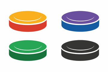set of Hockey Puck icon silhouette vector illustration