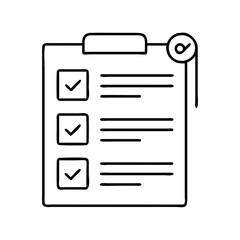 survey form icon, survey form line art - simple line art of survey form, perfect for survey form logos and icons