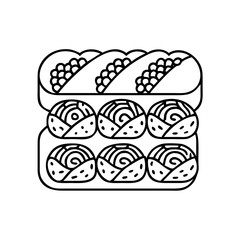 sushi icon, sushi line art - simple line art of sushi, perfect for sushi logos and icons