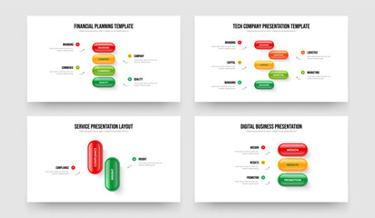 Service Solution 4 5 2 3 Step Infographic Presentation Template Bundle. Sales Report Four Five Two Three Element Diagram Frame Design Vector Illustration Collection.