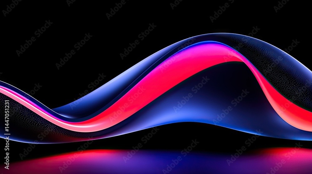 Aufkleber an abstract flowing ribbon featuring vibrant colors and smooth gradients