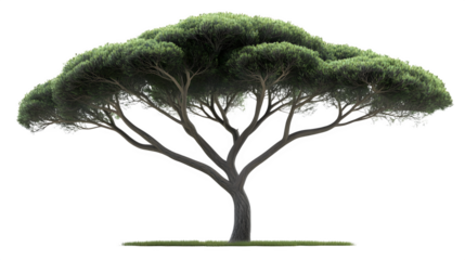 A realistic rendering of a Roman Pine tree (umbrella pine), isolated on Transparent background.
