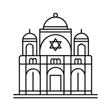 black line art synagogue building clip art preview