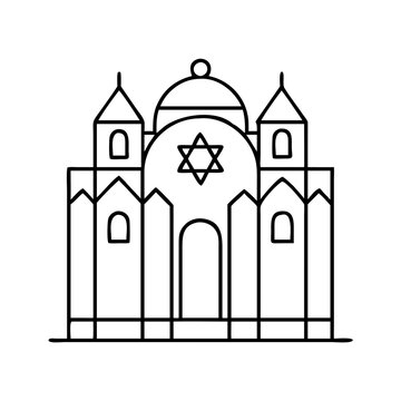 black line art synagogue building clip art preview