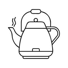 tea kettle icon, tea kettle line art - simple line art of tea kettle, perfect for tea kettle logos and icons