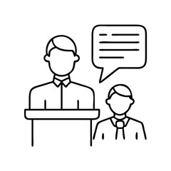 testimony icon, testimony line art - simple line art of testimony, perfect for testimony logos and icons