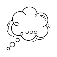 thought bubble icon, thought bubble line art - simple line art of thought bubble, perfect for thought bubble logos and icons