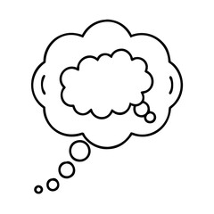 thought bubble icon, thought bubble line art - simple line art of thought bubble, perfect for thought bubble logos and icons