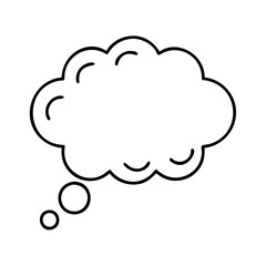 thought bubble icon, thought bubble line art - simple line art of thought bubble, perfect for thought bubble logos and icons