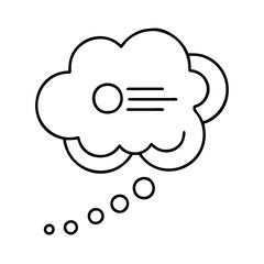 thought bubble icon, thought bubble line art - simple line art of thought bubble, perfect for thought bubble logos and icons