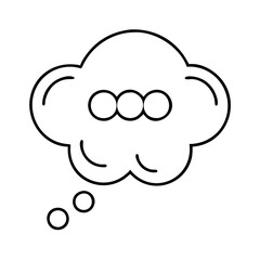 thought bubble icon, thought bubble line art - simple line art of thought bubble, perfect for thought bubble logos and icons