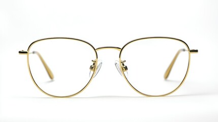 Fototapeta premium Gold wireframe glasses isolated on white background