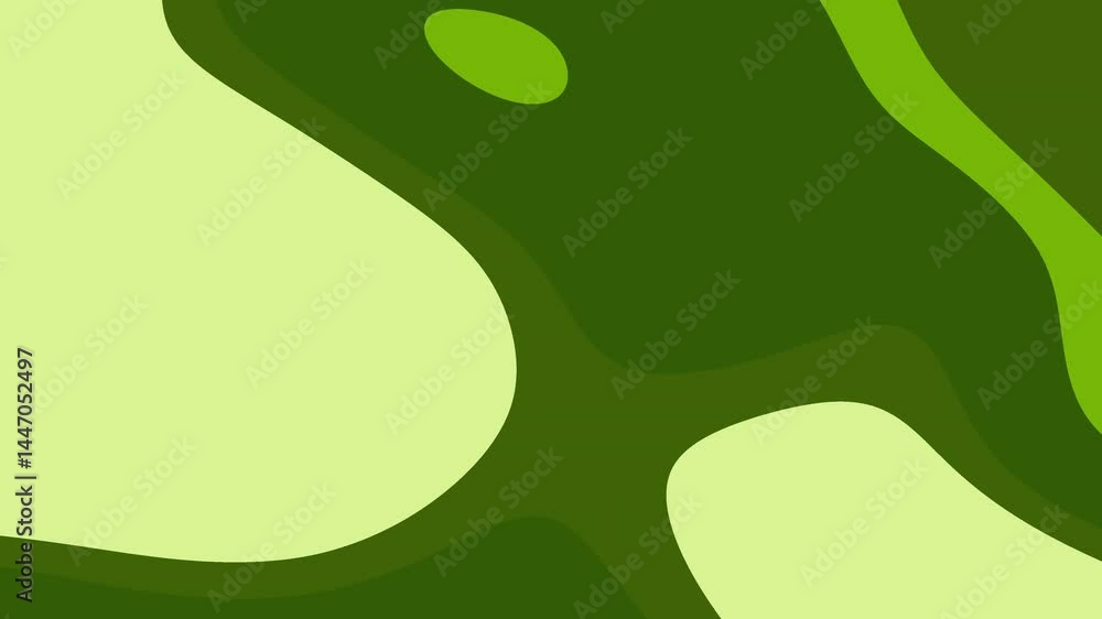 Poster abstract green light and dark green gradient background with organic shapes smooth waves and dynamic
