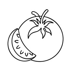 tomato icon, tomato line art - simple line art of tomato, perfect for tomato logos and icons