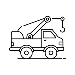 tow truck icon, tow truck line art - simple line art of tow truck, perfect for tow truck logos and icons