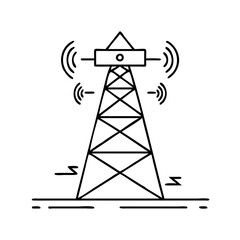 transmission tower icon, transmission tower line art - simple line art of transmission tower, perfect for transmission tower logos and icons